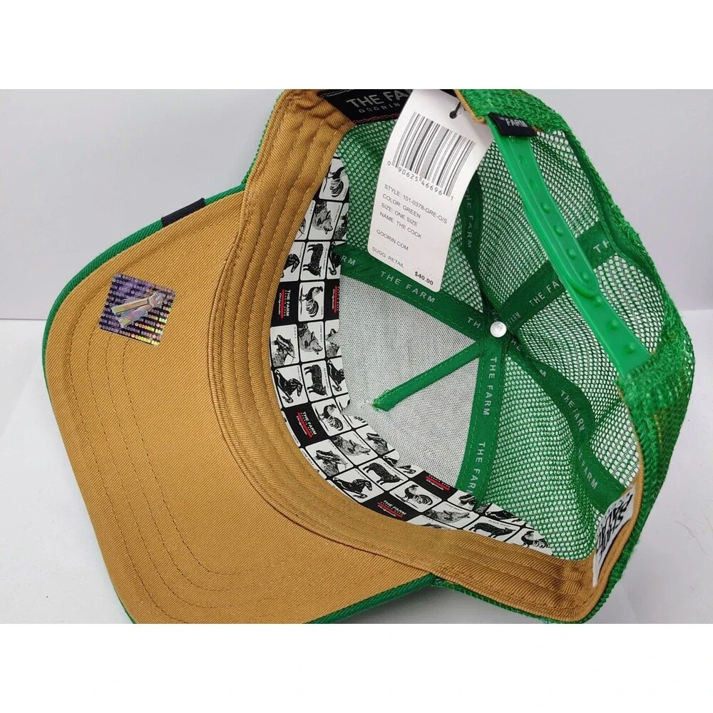 Goorin Bros The Farm Green Rooster Cock SnapBack Adjustable Trucker Hat New